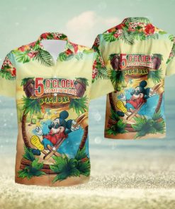 Mickey Mouse Its 5 O27Clock Somewhere Beach Bar Short Sleeve Aloha Hawaiian Shirt