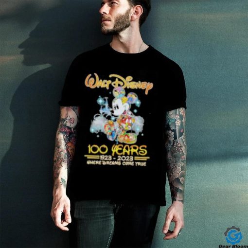 Mickey Mouse Walt Disney 100 years 1923 2023 where dreams come true shirt