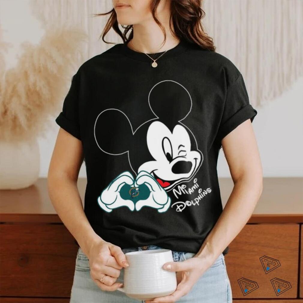 NFL Miami Dolphins Mickey Mouse Disney Football T Shirt Women's V-Neck T- Shirt