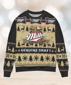 Miller Genuine Draft Snowflake Christmas Pattern Ugly Christmas Sweater Christmas Gift For Men And Women