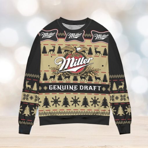 Miller Genuine Draft Snowflake Christmas Pattern Ugly Christmas Sweater Christmas Gift For Men And Women