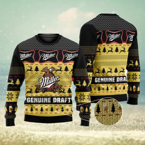 Miller Genuine Draft Ugly Miller Beer Ugly Gift Christmas 3D Sweater For Men And Women