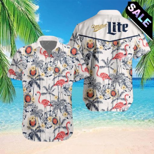 Miller Lite Flamingo Beer Hawaiian Shirt