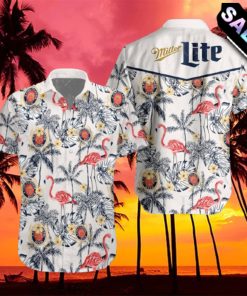 Miller Lite Flamingo Beer Hawaiian Shirt