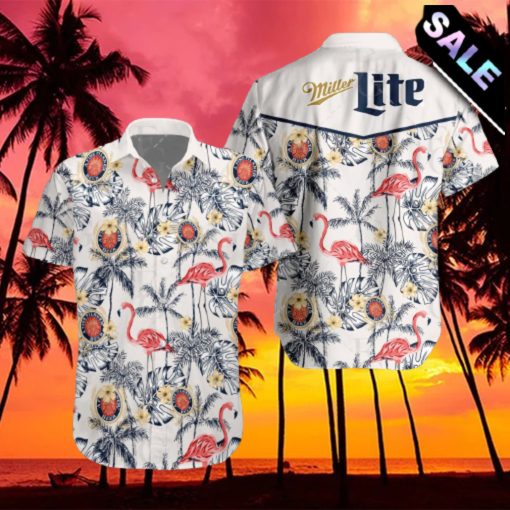 Miller Lite Flamingo Beer Hawaiian Shirt