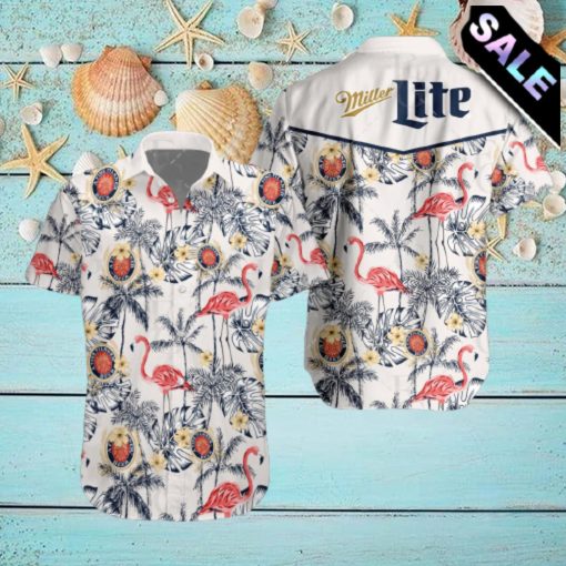 Miller Lite Flamingo Beer Hawaiian Shirt