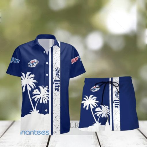 Miller Lite Tropical Palm Tree Aloha Hawaiian Shirt