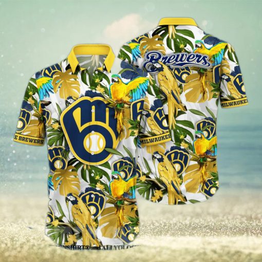 Milwaukee Brewers MLB Floral Full Printed Unisex Hawaiian Shirt