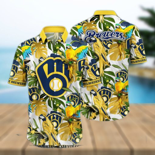 Milwaukee Brewers MLB Floral Full Printed Unisex Hawaiian Shirt