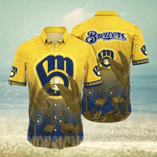 Milwaukee Brewers MLB Floral Full Printing 3D Hawaiian Shirt