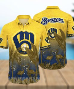 Milwaukee Brewers MLB Floral Full Printing 3D Hawaiian Shirt