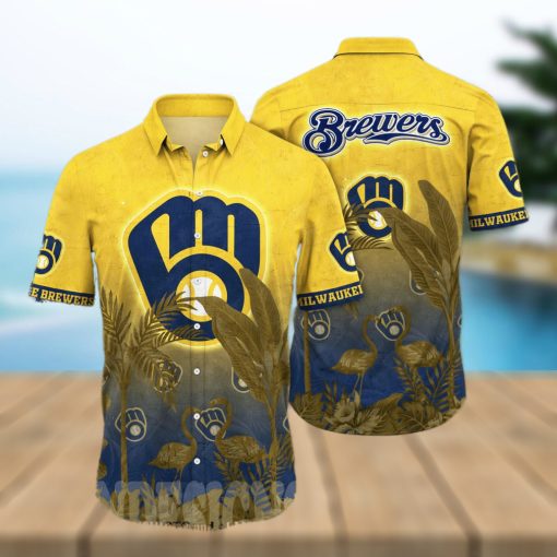 Milwaukee Brewers MLB Floral Full Printing 3D Hawaiian Shirt