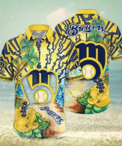 Milwaukee Brewers MLB Floral Unisex Hawaiian Shirt