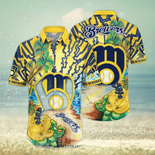 Milwaukee Brewers MLB Floral Unisex Hawaiian Shirt