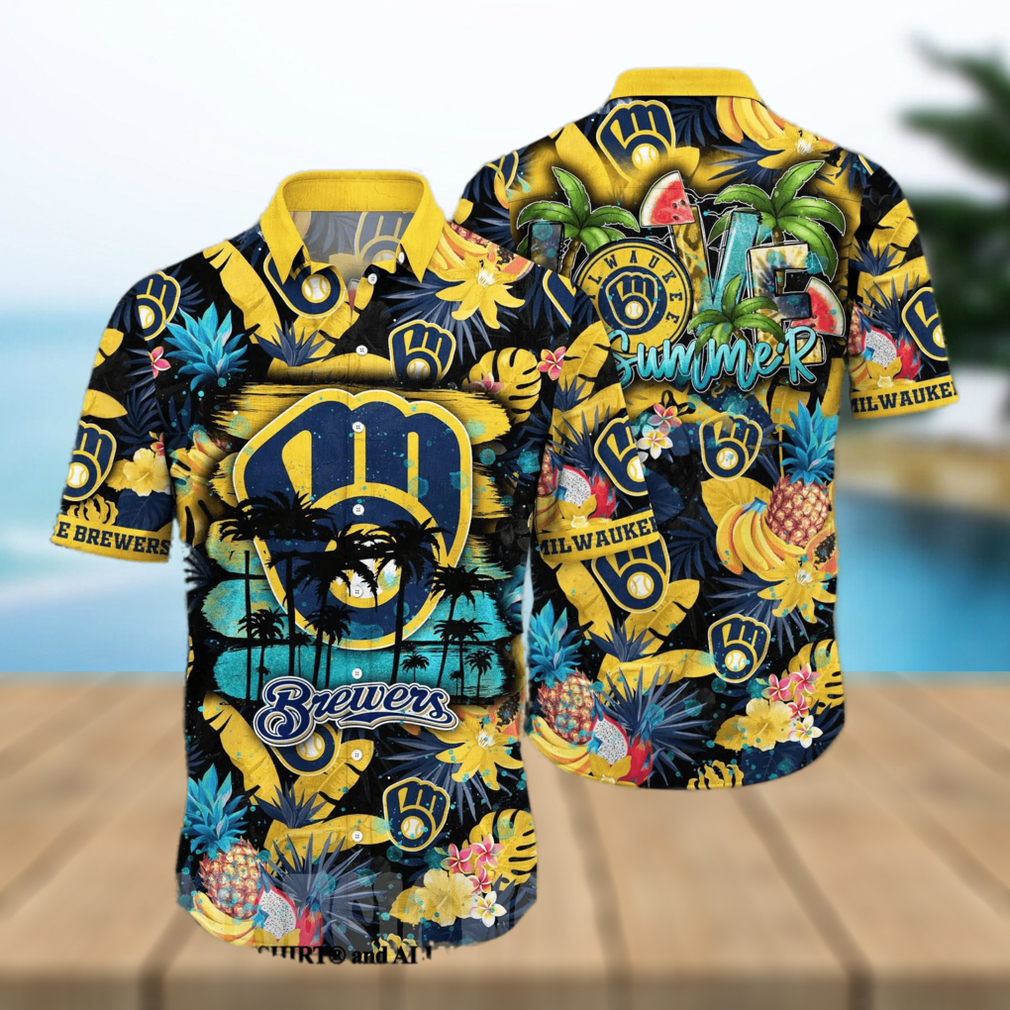 Milwaukee Brewers MLB Floral Unisex Hawaiian Shirt - Limotees