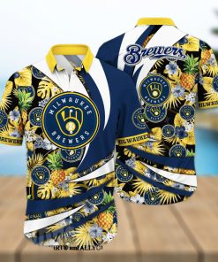 Milwaukee Brewers MLB Flower All Over Printed 3D Hawaiian Shirt