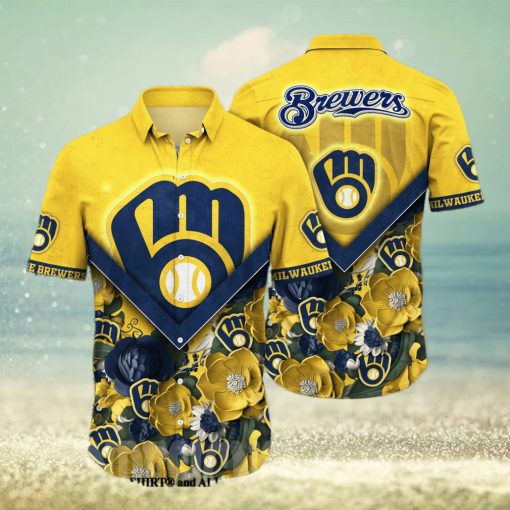 Milwaukee Brewers MLB Flower Classic All Over Printed Hawaiian Shirt