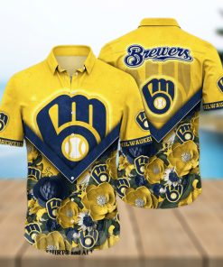 Milwaukee Brewers MLB Flower Classic All Over Printed Hawaiian Shirt