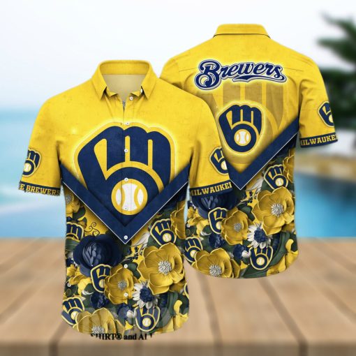 Milwaukee Brewers MLB Flower Classic All Over Printed Hawaiian Shirt