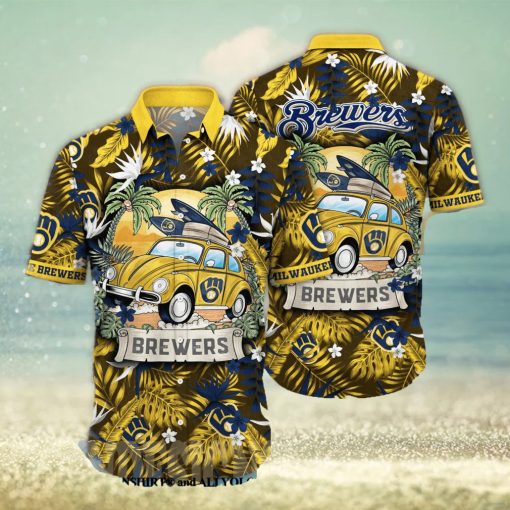 Milwaukee Brewers MLB Flower Classic Full Print Hawaiian Shirt