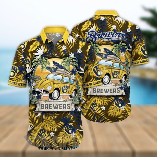 Milwaukee Brewers MLB Flower Classic Full Print Hawaiian Shirt