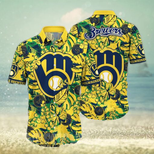 Milwaukee Brewers MLB Flower Full Print 3D Hawaiian Shirt