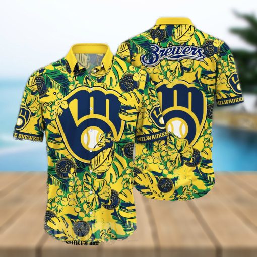 Milwaukee Brewers MLB Flower Full Print 3D Hawaiian Shirt