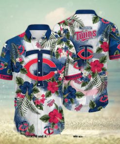 Minnesota Twins MLB Flower 3D All Over Print Hawaiian Shirt