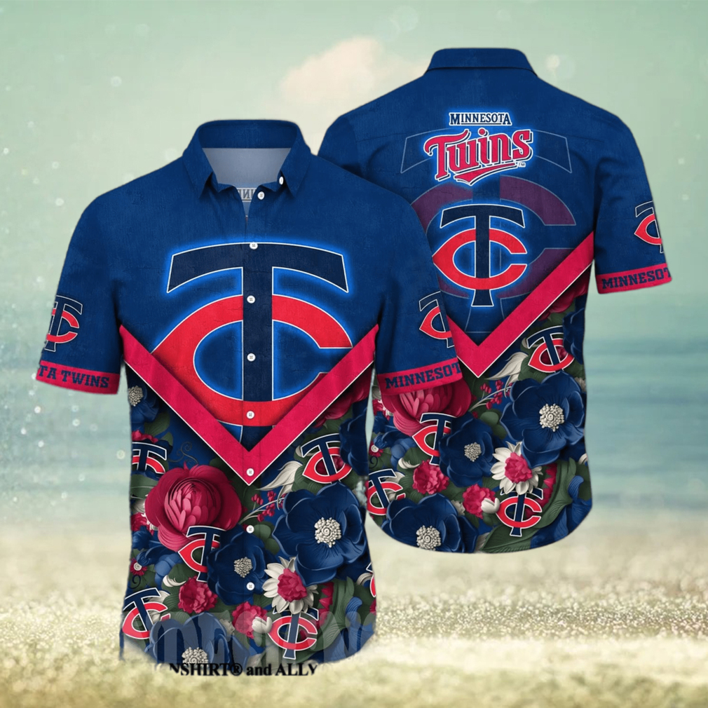 Minnesota Twins MLB Flower Full Print Hawaiian Shirt - Limotees