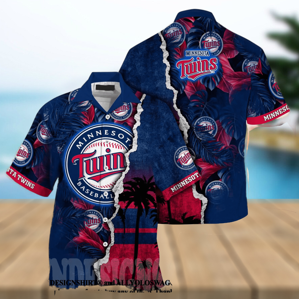 Minnesota Twins MLB Flower Full Print Hawaiian Shirt - Limotees