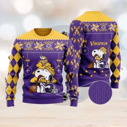 Minnesota Vikings Funny Charlie Brown Peanuts Snoopy Ugly Christmas Sweater