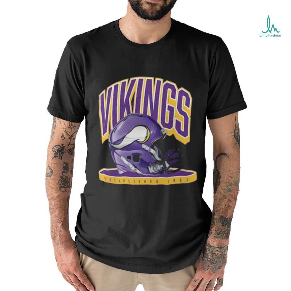 Minnesota Vikings Helmet Platform T Shirt - Limotees