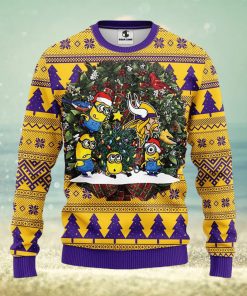 Minnesota Vikings Minion Christmas Ugly Sweater