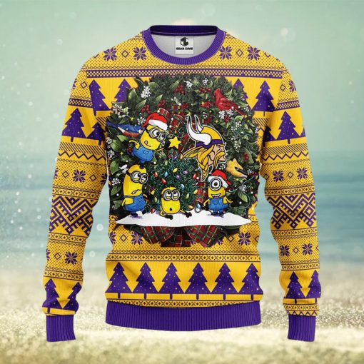 Minnesota Vikings Minion Christmas Ugly Sweater