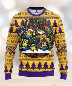 Minnesota Vikings Minion Christmas Ugly Sweater