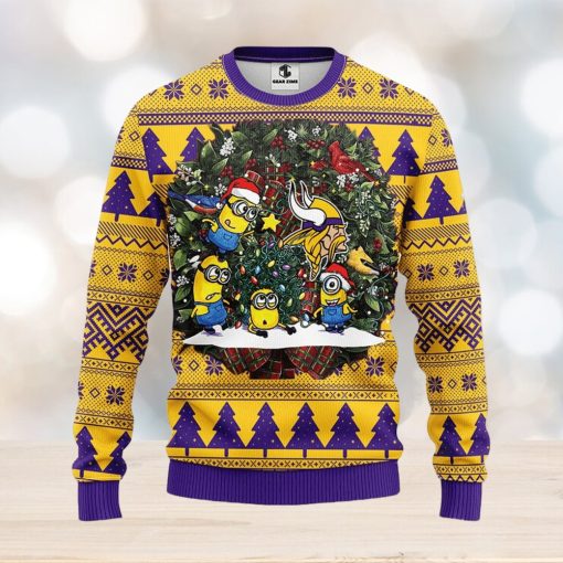 Minnesota Vikings Minion Christmas Ugly Sweater