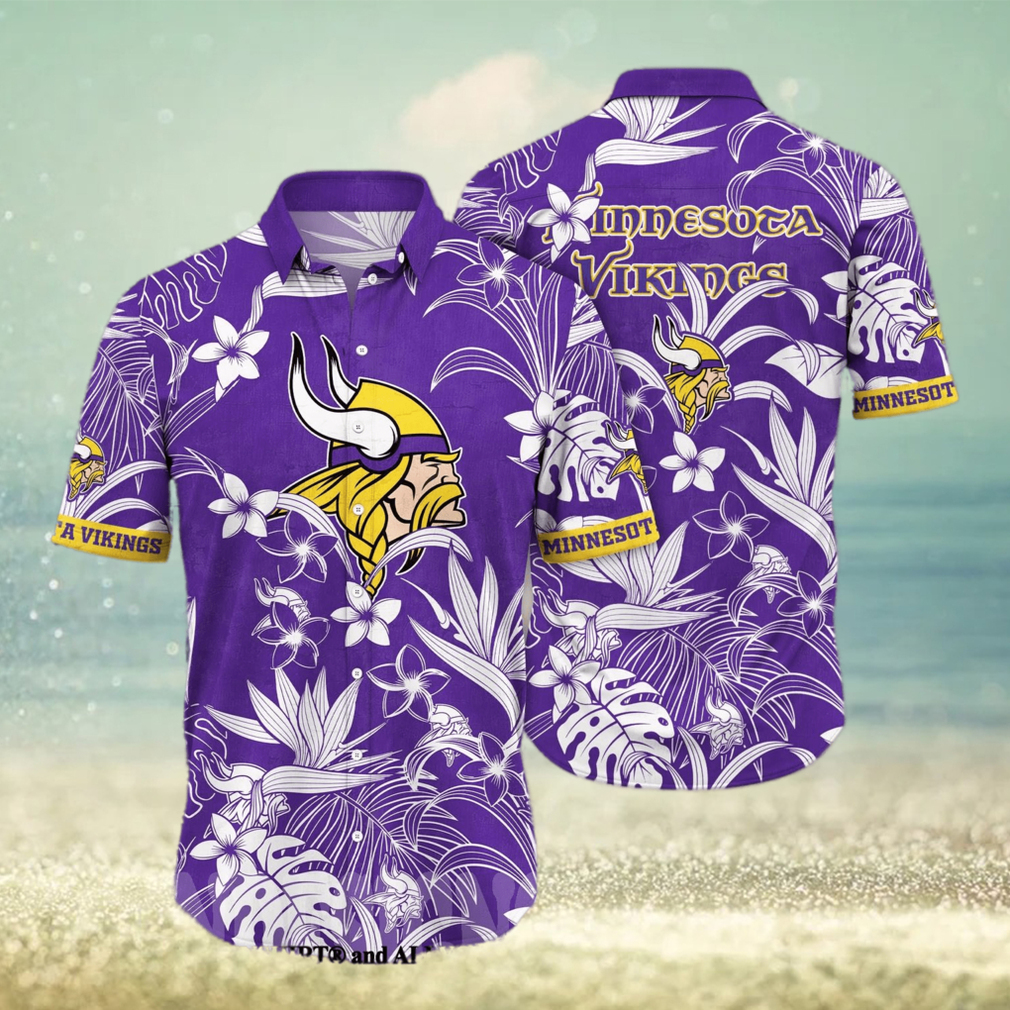 Minnesota Vikings NFL Mens Long Sleeve Floral Button Up Shirt