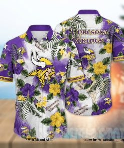 Minnesota Vikings NFL Flower 3D Full Print Hawaiian Shirt