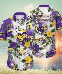 Minnesota Vikings NFL Flower 3D Full Print Hawaiian Shirt