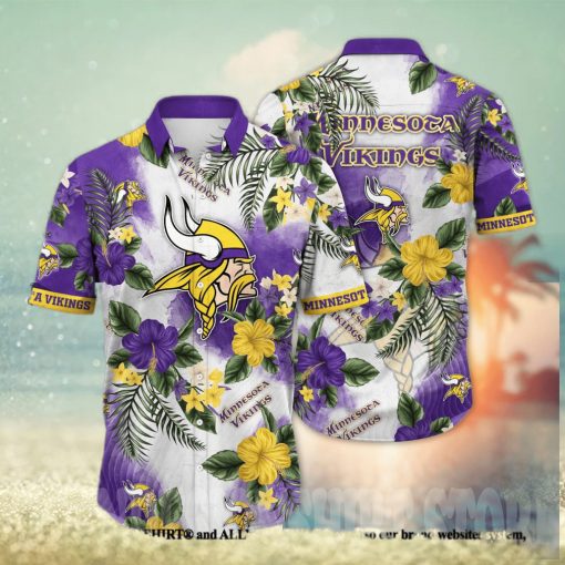 Minnesota Vikings NFL Flower 3D Full Print Hawaiian Shirt