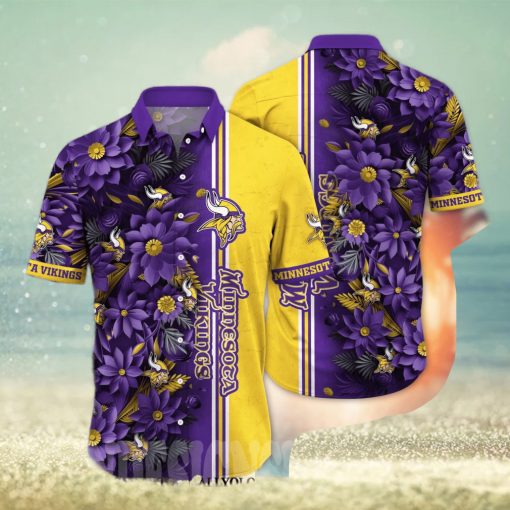 Minnesota Vikings NFL Flower 3D Hawaiian Shirt