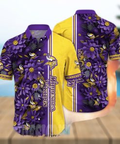 Minnesota Vikings NFL Flower 3D Hawaiian Shirt