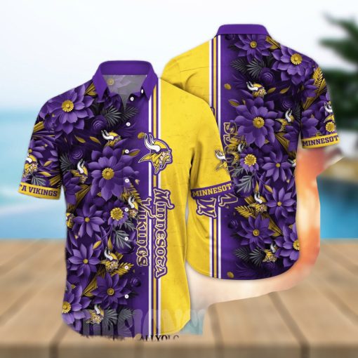 Minnesota Vikings NFL Flower 3D Hawaiian Shirt