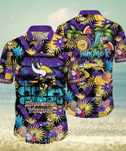 Minnesota Vikings NFL Flower Classic All Over Print Hawaiian Shirt