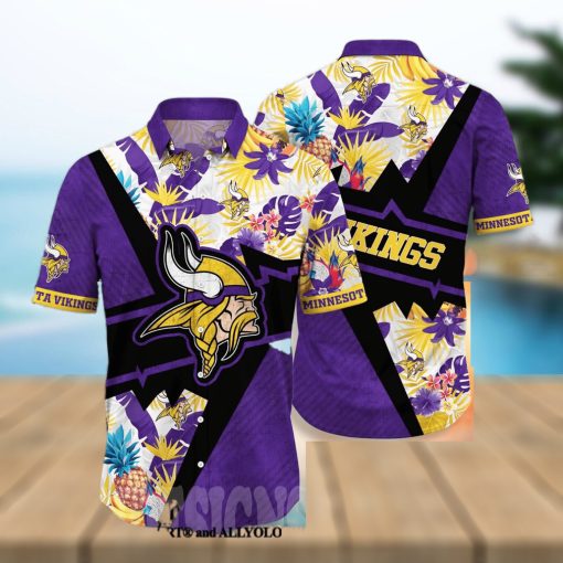 Minnesota Vikings NFL Flower Classic Full Print Hawaiian Shirt