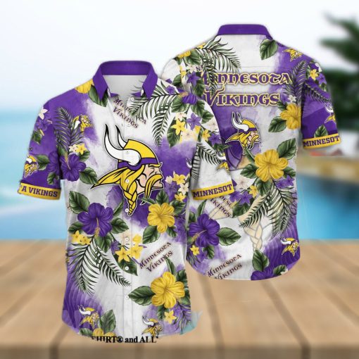 Minnesota Vikings NFL Flower Full Print Classic Hawaiian Shirt