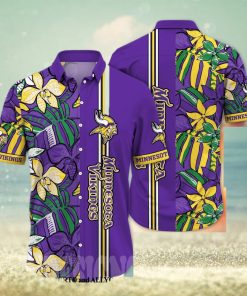 Minnesota Vikings NFL Flower Full Printed 3D Hawaiian Shirt