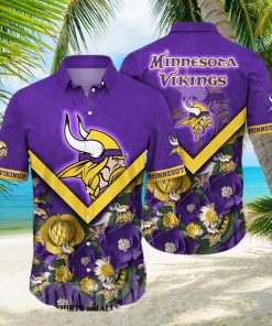 Minnesota Vikings NFL Flower Full Printing Classic Hawaiian Shirt