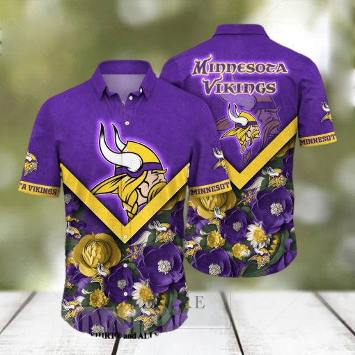 Minnesota Vikings NFL Flower Full Printing Classic Hawaiian Shirt