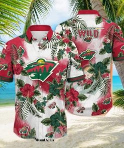 Minnesota Wild NHL Flower All Over Print Unisex Hawaiian Shirt